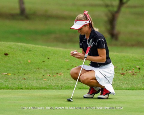 APSu junior Jessica Cathey is tied for second after the first two rounds of the Blue Raider Invitational.