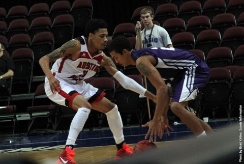 Khalil Davis named to all-tourney team after 25-point effort (Brad Kirtley/APSU Sports Information)