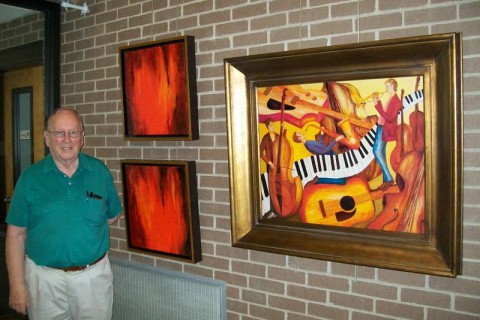 Larry Martin Shows Colorful Art at Planters Bank in November