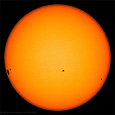 The largest sunspot since November 1990 is seen traveling across the front of the sun in these images from NASA's SDO, captured Oct. 17-Oct 29, 2014. (NASA/SDO) The largest sunspot since November 1990 is seen traveling across the front of the sun in these images from NASA's SDO, captured Oct. 17-Oct 29, 2014. (NASA/SDO)