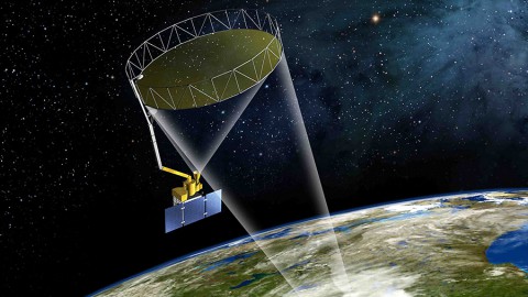 Artist's rendering of the SMAP instrument. (NASA)