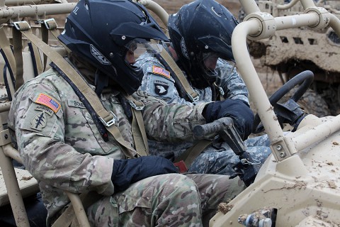 Soldiers from 1st Brigade Combat Team, 101st Airborne Division receive training on all-terrain vehicles from 5th Special Forces Group Jan. 12 on Fort Campbell. The training concluded a five-part combined training exercise between the two units. (Spc. Robert Venegas, 5th SFG(A) Combat Camera) Soldiers from 1st Brigade Combat Team, 101st Airborne Division receive training on all-terrain vehicles from 5th Special Forces Group Jan. 12 on Fort Campbell. The training concluded a five-part combined training exercise between the two units. (Spc. Robert Venegas, 5th SFG(A) Combat Camera)