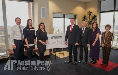 Candlelight Ball award recipients Tom Creech and Congressman Phil Roe were honored at the 2015 Candlelight Ball Awards Luncheon at F&M Bank on Tuesday, Jan. 13, 2015. (Beth Liggett, APSU) 