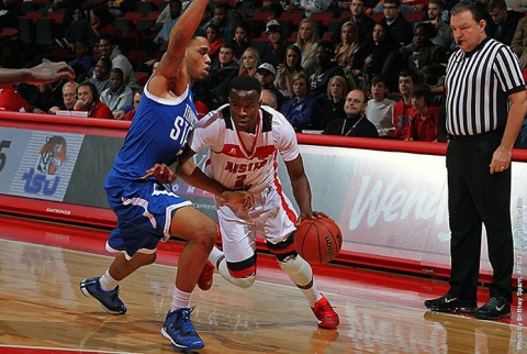 Austin Peay junior guard Zavion Williams tipped in the game winner against the Tennessee State Tigers, Thursday night. (APSU Sports Information)