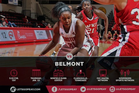 Austin Peay Lady Govs Basketball face Belmont at Dunn Center Thursday.