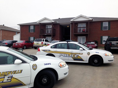 Clarksville Police patrol units respond to New Year's Day shooting on Cranklen Circle.