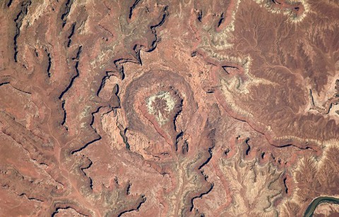 Image of Upheaval Dome, Utah, an impact crater, requested by Connetquot High School. (NASA)