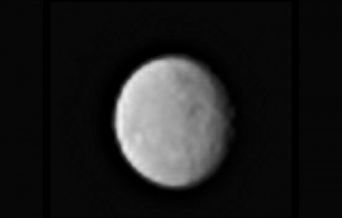 This processed image, taken Jan. 13, 2015, shows the dwarf planet Ceres as seen from the Dawn spacecraft. The image hints at craters on the surface of Ceres. Dawn's framing camera took this image at 238,000 miles (383,000 kilometers) from Ceres. (NASA/JPL-Caltech/UCLA/MPS/DLR/IDA)