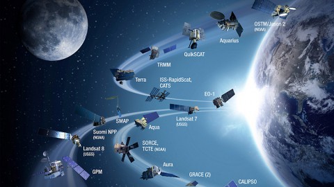 Five new Earth science missions have joined NASA's orbiting fleet since the launch of the Global Precipitation Measurement mission one year ago. (NASA)