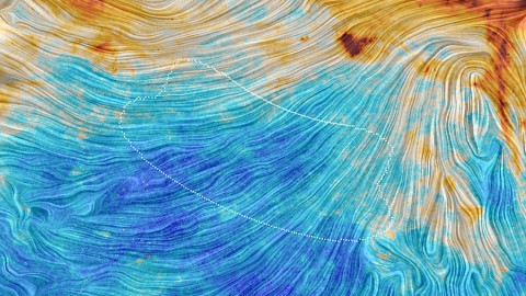 The color scale in this image from the Planck mission represents the emission from dust, a minor but crucial component that pervades our Milky Way galaxy. The texture indicates the orientation of the galactic magnetic field. It is based on measurements of the direction of the polarized light emitted by the dust. (ESA/Planck Collaboration)