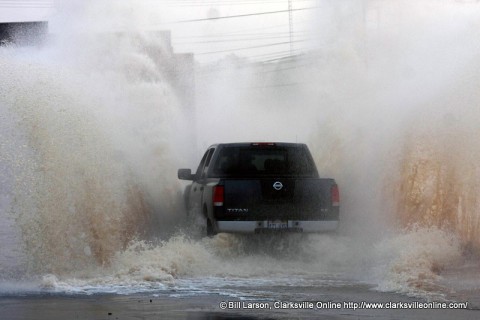 Some roads in low lying areas may flood today.  Never drive through flood waters.