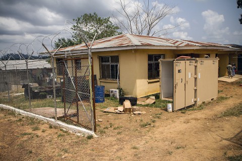 Equipment and supplies sit outside the Army Ebola testing lab in Zwedru, ran by Soldiers of the 1st Area Medical Laboratory, based out of Aberdeen Proving Ground, Md., Feb. 9, 2015. The Zwedru lab is the first of four laboratories that 1st AML will shut down in the next few weeks. These labs are part of the Joint Forces Command – United Assistance fight against the Ebola outbreak. (Staff Sgt. Terrance D. Rhodes, Joint Forces Command – United Assistance Public Affairs) Equipment and supplies sit outside the Army Ebola testing lab in Zwedru, ran by Soldiers of the 1st Area Medical Laboratory, based out of Aberdeen Proving Ground, Md., Feb. 9, 2015. The Zwedru lab is the first of four laboratories that 1st AML will shut down in the next few weeks. These labs are part of the Joint Forces Command – United Assistance fight against the Ebola outbreak. (Staff Sgt. Terrance D. Rhodes, Joint Forces Command – United Assistance Public Affairs)