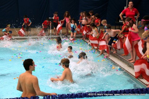 Clarksville Parks and Recreation holds Wettest Egg Hunts at the Indoor Aquatic Center.