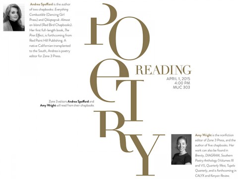 Poetry Reading at APSU, April 1st.