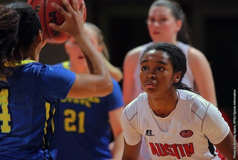 Austin Peay's Tiasha Gray named Ohio Valley Conference Defensive Player of the Year and First-Team All-OVC Tuesday night. (APSU Sports Information)