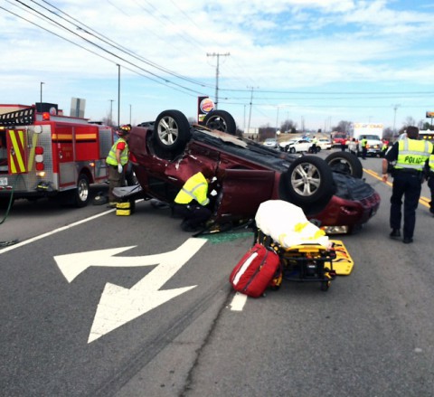 Two vehicle accident on Trenton Road Near the Tiny Town Road Intersection.