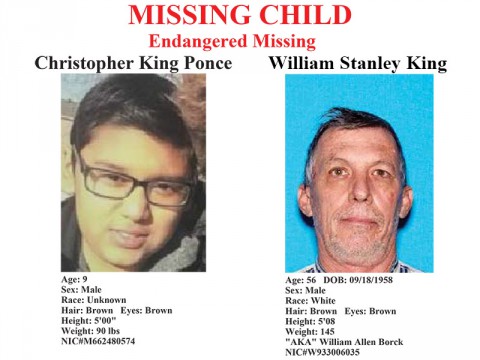 Clarksville Police are looking for 9 year old Christopher King-Ponce. He was taken by William Stanley King. If you have seen the child, suspect or vehicle, please contact the Clarksville Police Department at 931.648.0656 or TBI at 1.800.TBI.FIND.