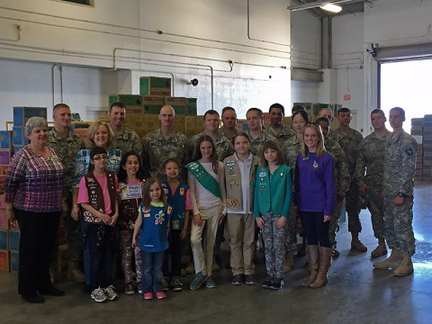 Over 24,000 Packages of Cookies were donated to Fort Campbell Soldiers by the Girl Scouts of Middle Tennessee. Over 24,000 Packages of Cookies were donated to Fort Campbell Soldiers by the Girl Scouts of Middle Tennessee.