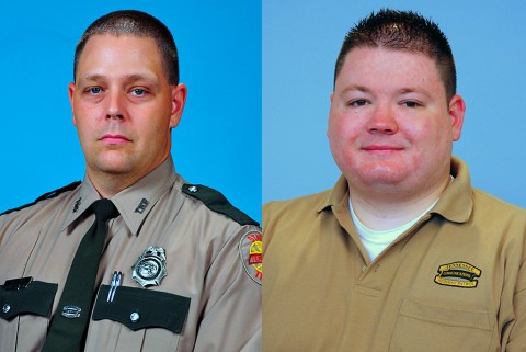 (L to R) Trooper Michael Sullivan is the 2014 Trooper of the Year and Andrew Lawson is 2014 Dispatcher of the Year.