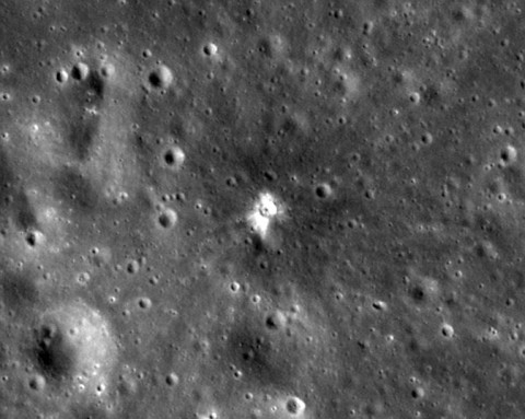 This image taken by LRO is from July 28th, 2013. The new crater is about 59 feet wide. (NASA/Goddard Space Flight Center/Arizona State University)