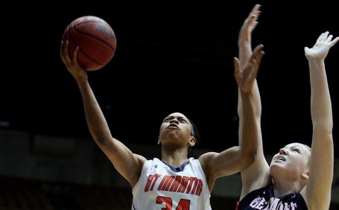 UT Martin's Ashia Jones scored a game-high 39 points to lead the Skyhawks past Belmont. (OVC) UT Martin's Ashia Jones scored a game-high 39 points to lead the Skyhawks past Belmont. (OVC)