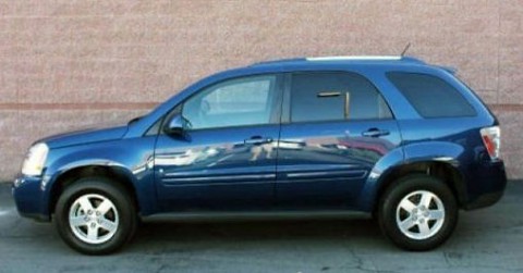 The 2009 Chevy Equinox in this photo is an example of what the suspect's vehicle looks like. This is not the actual suspect's vehicle.