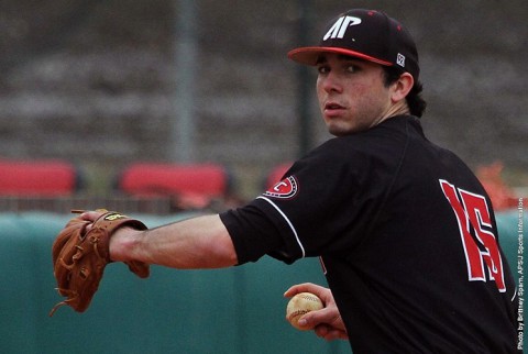 Austin Peay Baseball's Logan Gray connects for three home runs and 7 RBI's in 12-11 loss to Middle Tennessee. (APSU Sports Information)