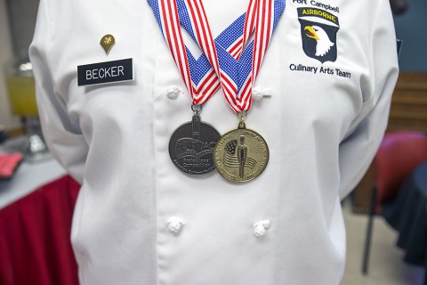 Members of the Fort Campbell Culinary Team are celebrated for their wins at the 40th Annual Military Culinary Arts Competitive Training Event during a special tasting event at the Austin Peay Center at Fort Campbell. (Beth Liggett, APSU)