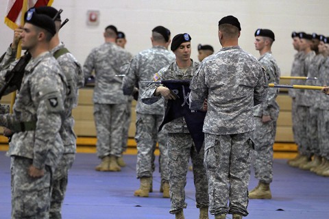 Second Brigade Combat Team, 101st Airborne Division (Air Assault) held an activation Ceremony for 1st Battalion, 26th Infantry Regiment April 14, 2015, at Freedom Fighters Gym at Fort Campbell, KY. (Courtesy Photo)