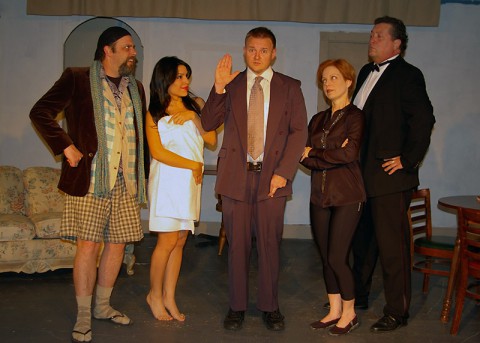 “Here Lies Jeremy Troy” stars (L to R) Benny Jones, Ila Mae Avitia, Alex Syler, Denise Fuller, and Bill Colclough.