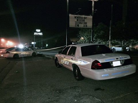 Clarksville Police Officers respond to a shooting on College Street early Friday morning, May 22nd.