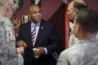 Dr. Frank Royal, Meharry Medical College vice dean over clinical affilitations, meets with leaders at Blanchfield Army Community Hospital Friday following the signing of a partnership agreement allowing up to 20 percent of the school’s students to get hands-on experience at Fort Campbell. (U.S. Army photo by David E. Gillespie)