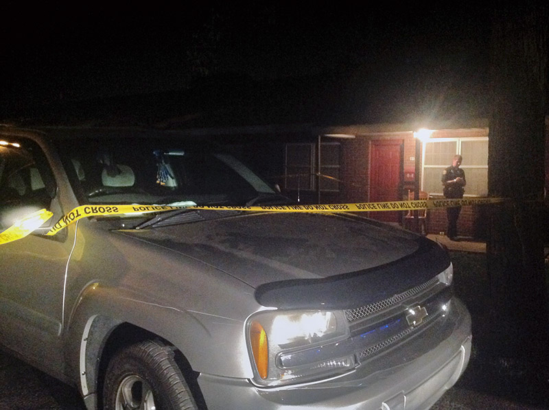 Clarksville Police tape off and secure the scene of the shooting in