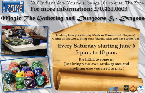 Magic the Gathering and Dungeons & Dragons at Fort Campbell's The Zone