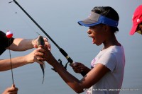 This young lady caught her first fish ever at Saturday’s Youth Fishing Rodeo.