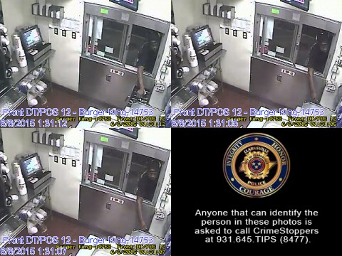 Anyone that can identify the person in these photos is asked to call CrimeStoppers at 931.645.TIPS (8477).