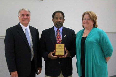 (L to R) Director of Schools B.J. Worthington, School Board Chairman Jimmie Garland and Professional Development Coordinator Susan Jones.