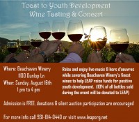 Toast to Youth Wine Tasting and Concert
