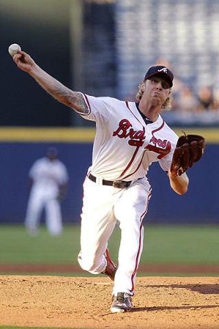 Atlanta Braves starting pitcher Mike Foltynewicz (48) throws a pitch against the Colorado Rockies in the first inning at Turner Field. (Brett Davis-USA TODAY Sports)