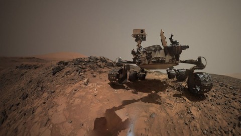 This low-angle self-portrait of NASA's Curiosity Mars rover shows the vehicle at the site from which it reached down to drill into a rock target called "Buckskin." (NASA/JPL-Caltech/MSSS)