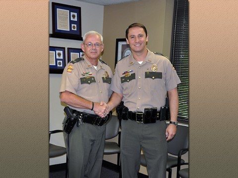 (L-R) Tennessee Highway Patrol Colonel Tracy Trott and Major Mark Proctor.