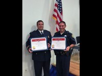 (L to R) Montgomery County Emergency Medical Services Lt. Dustin Haas and Clarksville Police Officer Coz Minetos.