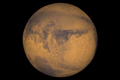 Mars true-color globe showing Terra Meridiani. (NASA/Greg Shirah)