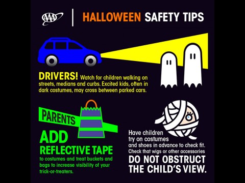 AAA offers a few easy Halloween Safety Tips.