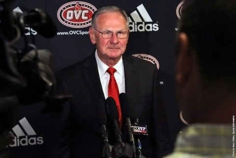 Austin Peay head coach Dave Loos at OVC Basketball Media Day, Tuesday. (APSU Sports Information)