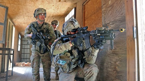 Soldiers from 2nd Brigade Combat Team, 101st Airborne Division, conduct live fire exercise training lanes at Fort Polk, La. Strike Brigade recently finished their 30-day training exercise at Joint Readiness Training Center. (Staff Sgt. Amanda Zuniga, 2nd Brigade Combat Team, 101st Airborne Division (AA) Public Affairs)