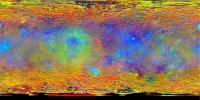 This map-projected view of Ceres was created from images taken by NASA’s Dawn spacecraft during its high-altitude mapping orbit, in August and September, 2015. (NASA/JPL-Caltech/UCLA/MPS/DLR/IDA)