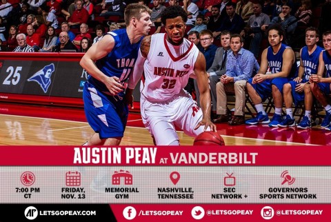 Austin Peay Men's Basketball at Vanderbilt Friday. (APSU Sports Information)