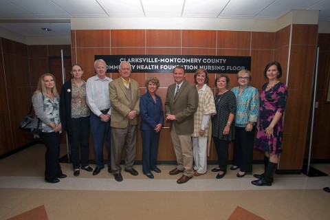 APSU officially names nursing floor of the McCord Building after Clarksville-Montgomery County Community Health Foundation.