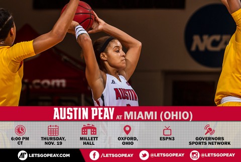 Austin Peay Women's Basketball makes seasons first road trip to Miami University, Thursday. (APSU Sports Information)